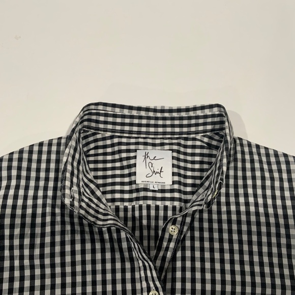 THE SHIRT BY ROCHELLE BEHRENS LARGE Black Gingham Long Sleeve Icon Shirt - Picture 3 of 9